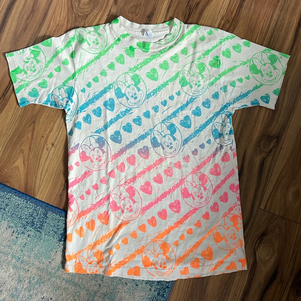 Vintage Minnie Mouse AOP Rainbow Shirt